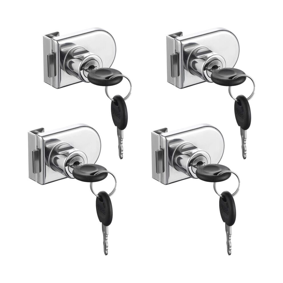 Easy-To-Install Display Cabinet Lock, Suitable For Home And Retail Showcase Security, Double Glass Door Locker With Corrosion Resistance, 4 Sets 9074015021627