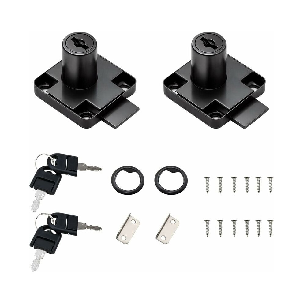 Cabinet Drawer Replacement Locks, Easy Installation Security Lock For Furniture Locker Showcase, Zinc Alloy Keyed Alike Cylinder Cam Lock (2Pcs) 9148971585575