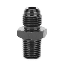 AN6Flare til NPT-adapter, antikorrosionsfinish, højflow-væsketilslutning, sort aluminium, kompatibel med benzin og alkoholholdige brændstoffer til