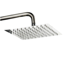 High Pressure Water Flow Rain Shower Head, Waterfall Full Body Coverage Square Stainless Steel Showerhead with Air Intake Technology, Adjustable Swive