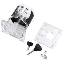 Woodworking Router Base Plate, CNC Machining Aluminum Alloy Construction with Thickened Plastic Bracket for Enhanced Stability, Stable Structure and