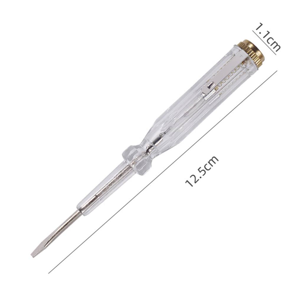 Voltage Tester Electric Test Pen, Circuit Tester With Neon Tube Light Display Ac 100-500V, Flat Head Screwdriver Tip Durable Plastic And Metal For 9128293333320