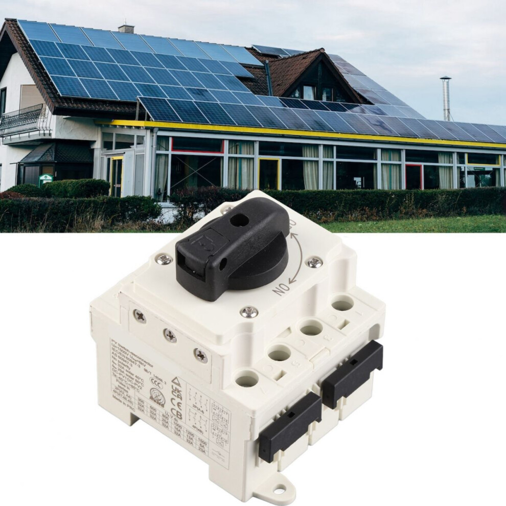 Solar Disconnect Switch With Overload Protection, Dc Disconnect Switch For Photovoltaic System Flame Retardant Housing Arc Extinguishing Lockable 9128293333559