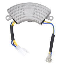 Regulador de tensão automático Halfmoon AVR para gerador a gasolina monofásico, com vedação em resina e proteção contra umidade.