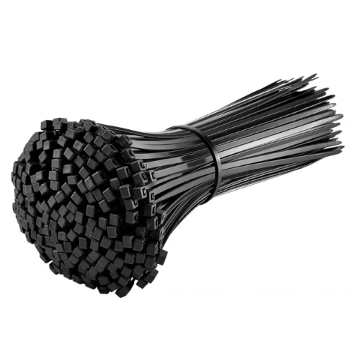 Abraçadeiras de nylon reforçadas de 8 polegadas com sistema de travamento automático, ideais para uso interno e externo. Resistentes às 1