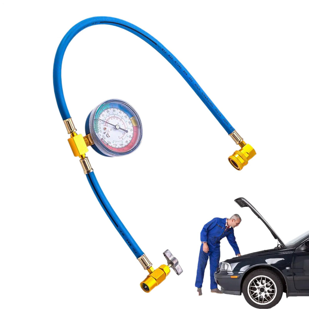 Ac Charge Hose With Gauge, Refrigeration Hoses With Pressure Gauge, Antibackflow Refrigeration Tube For Leak Detection, Refrigerator 9426802282009
