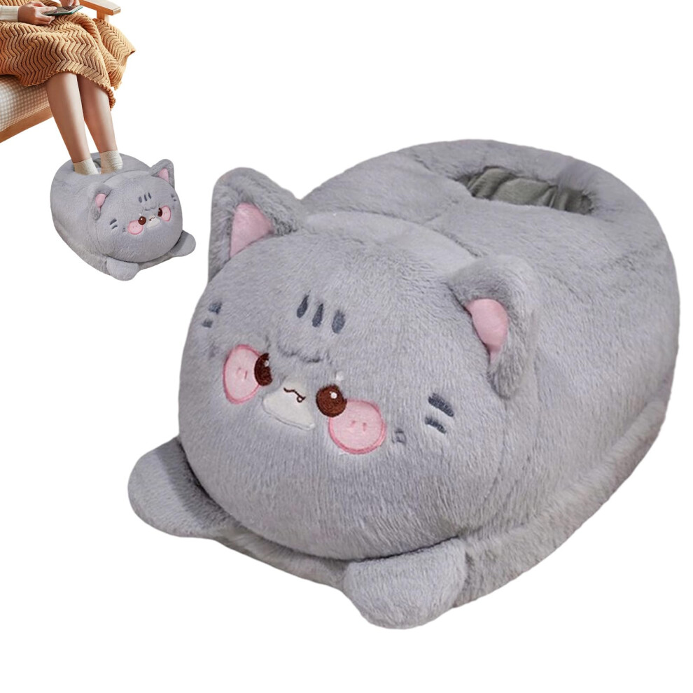 USB Heated Slippers Cartoon Plush Electric Foot Warmer Pad for Adults and Kids Indoor Use