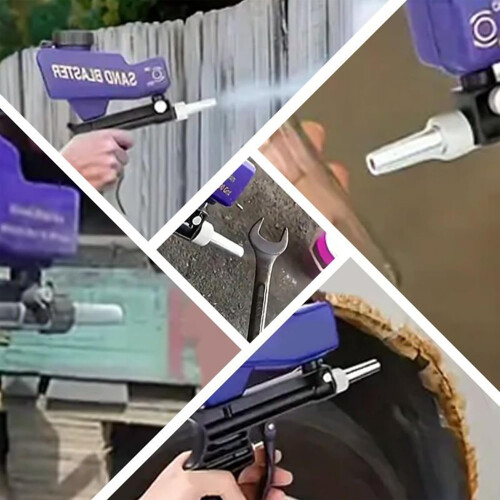 Sandblasting Machine Adjustable Portable Handheld Pneumatic Complete Sand Blasting Kit Blue For Rust Removal 2