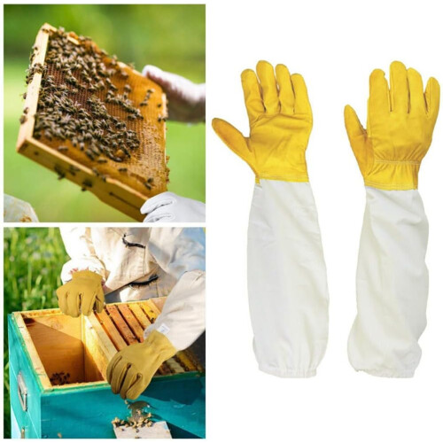 Beekeeper Gloves One Pair Size L Yellow Soft Hand 1