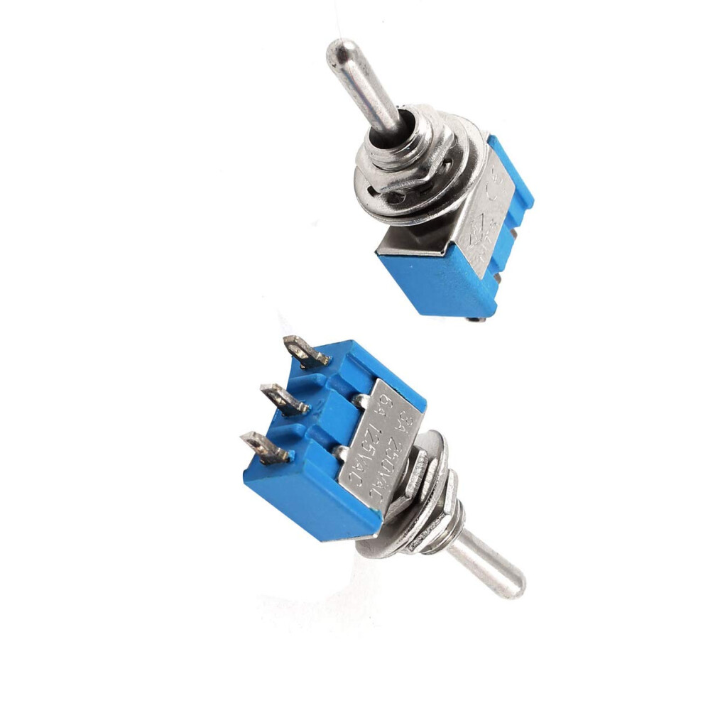 Spdt Mts103 Latching Toggle Switch 125V/Ac 6A, 250V/Ac 3A Two Pack 9365049858366