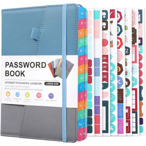 Tabbed Password Book: Internet Address and Password Organizer Logbook with Alphabetical Tabs. Password Storage. 1