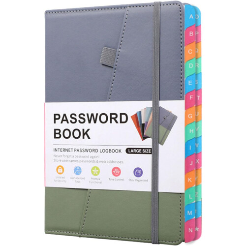 Tabbed Password Book: Internet Address and Password Organizer Logbook with Alphabetical Tabs. Password Storage. 2