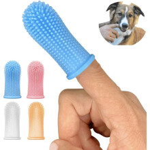 Pack of 4 Dog Toothbrushes, Finger Toothbrush, Soft Silicone, 360 Bristles