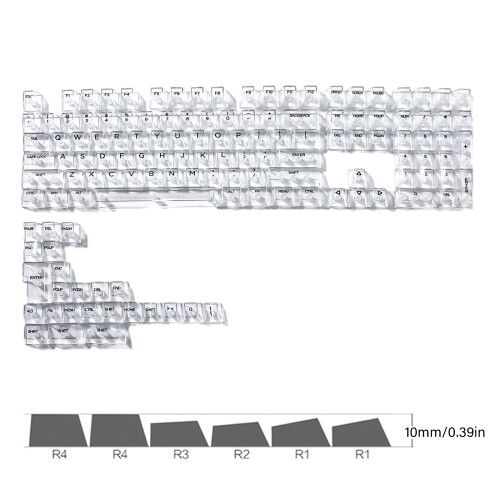 High Transparency 10mm Profile Keycap Set 132Keys-right on time 2