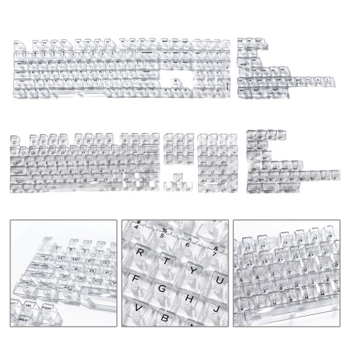 High Transparency 10mm Profile Keycap Set 132Keys-Side carving 1