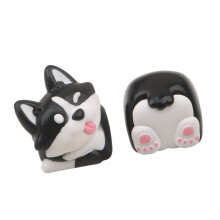 ABS-PVC-Tastenkappen Corgis Butt-1 Paar schwarze Kordeln
