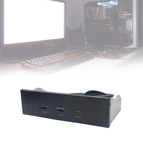Panneau d'extension USB3.2 et Type C pour baie de 5,25 pouces 1