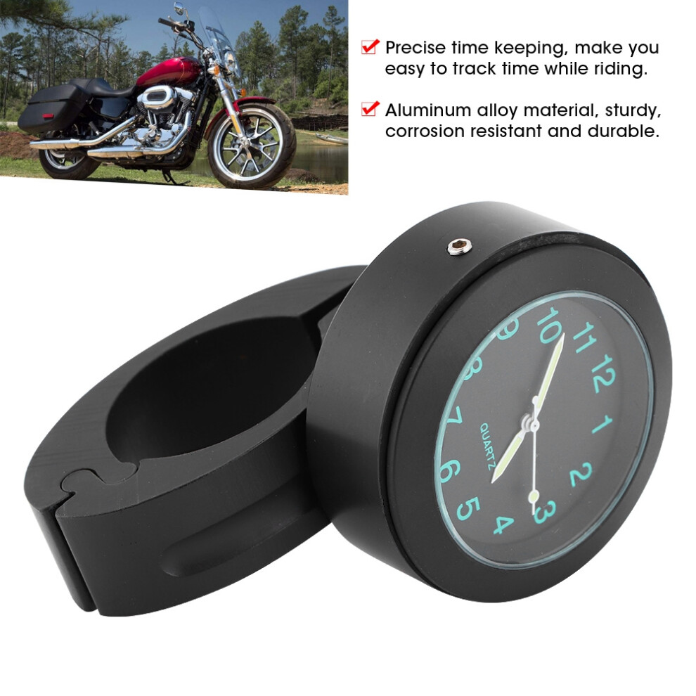 Durable Motorcycle Handlebar Clock 22/25Mm With Built-In Battery Black 8781382638471