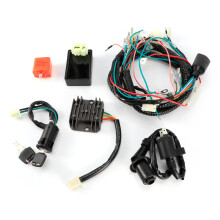CDI-Kabelbaum, Statorspule, Elektrostarter-Motorkabelbaum-Set, Magnetventil, Relais mit Spannungsregler, universell passend für 4-Takt-ATV, Quad,