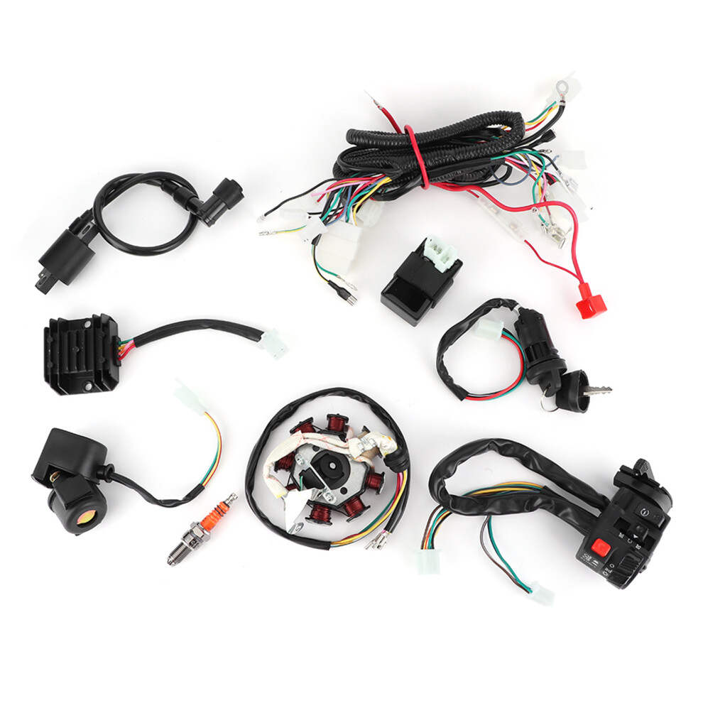 Main Wire Harnesses For Atv Quads, Complete Wiring Harnesses Kit With Electric Start Wiring Harness Wire Loom, Full Electric Wiring Loom Cdi Stator 9176269138806