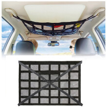 Car Ceiling Cargo Net Pocket For Kia Stonic YB/KX1 2018, DoubleLayer Mesh, 80 x 53 cm, Enhanced Load Bearing
