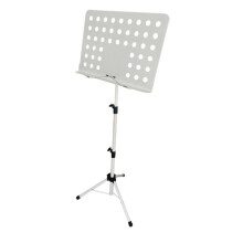 Foldable Adjustable White Metal Music Stand for Guitar Violin Drum Guzheng Performance Travel