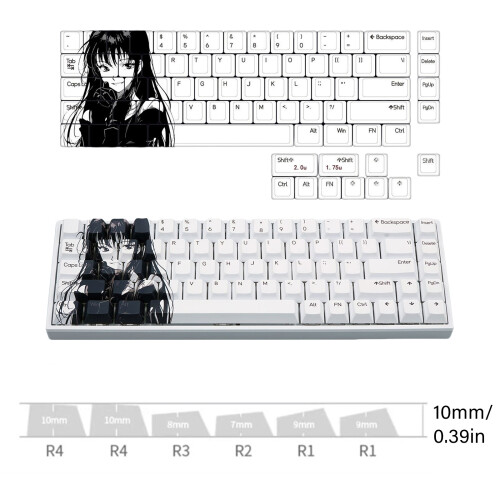 75-Key PBT Keycap Set with Original Height Long Duribility 2