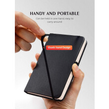 Klassiek notitieboekje, zakformaat, harde kaft met elastische sluiting, ivoorkleurig papier voor vulpen, cadeaukwaliteit, luxe pagina's, ideaal voor