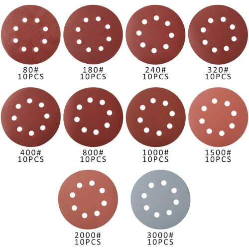 Artisan's Choice Sanding Discs, Orbital Sander Pads, Hook And Loop Attachment, Anti-static, 100Pcs (125Mm) 1