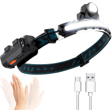 Lampada frontale a LED resistente e impermeabile, fascio luminoso ampio a 270 con chip integrato, batteria ricaricabile per un utilizzo prolungato,