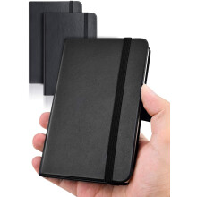 Klassisches Notizbuch, Hardcover mit abgerundeten Ecken, hochwertige Geschenkqualität, kariert, lederähnlicher Einband, Gummibandverschluss,