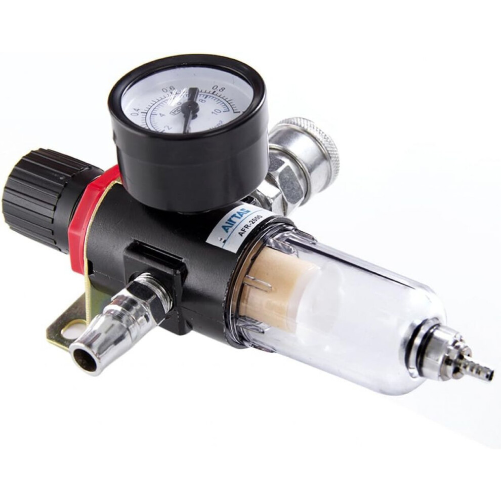Water Separator Trap, Semi-Auto Drain System For 1/4 Bsp Adjustable Pressure Regulator Compressed Air Filter Regulator Combo, Moisture Filtration 9128293708128