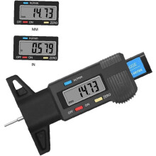 Medidor de profundidade de pneus, testador de pneus com visor digital LCD, ferramenta de medição para fácil conversão de polegadas e milímetros,