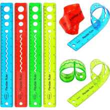 Flexibles Lineal-Set für Kinder und Erwachsene, strapazierfähiges elastisches Kunststofflineal, 12 Zoll mit abgerundeten Kanten, scharf abgegrenzte