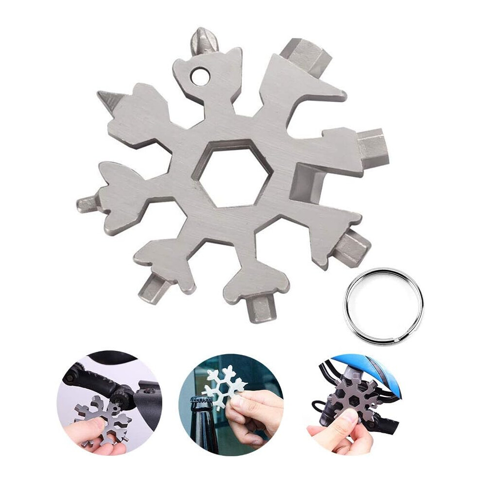 Snowflake Multi-Tool 18 In 1, Stainless Steel Portable Pocket Size Screwdriver For Christmas Gifts, Ideal For Outdoor Enthusiasts 9004841752501