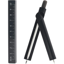 Caixa de presente de luxo com pernas de metal resistentes, ferramenta matemática multifuncional 4 em 1 com tesoura de mecanismo deslizante e bainha