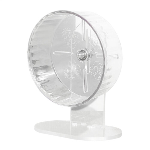 Silent Hamster Wheel, Adjustable, Transparent Design, 18 cm, for Small Animals
