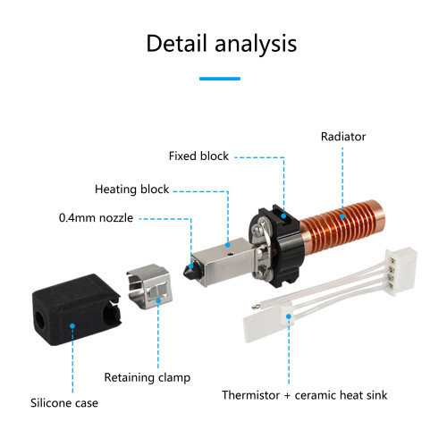 5M/5MPro Hotend Kit 3D-printcomponent Caremic verwarmingsblokset 2