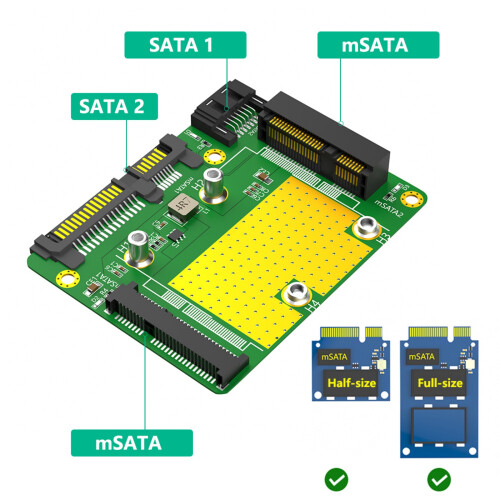 Nouvelle version deux convertisseurs d'adaptateur SSD Msata vers 2