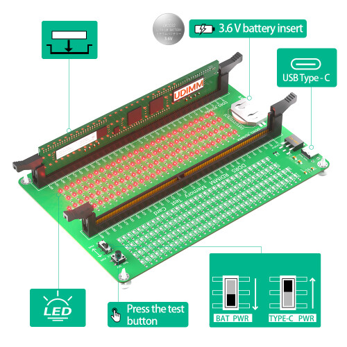 DDR5 RDIMM/UDIMM Memory Tester, Desktop Computer DDR5 Memory 1