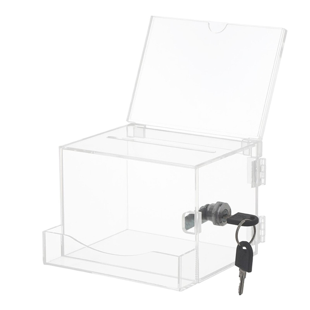 Suggestion Box Ballot Box With Acrylic Lock Compact Sign Holder For Voting 9412369094094