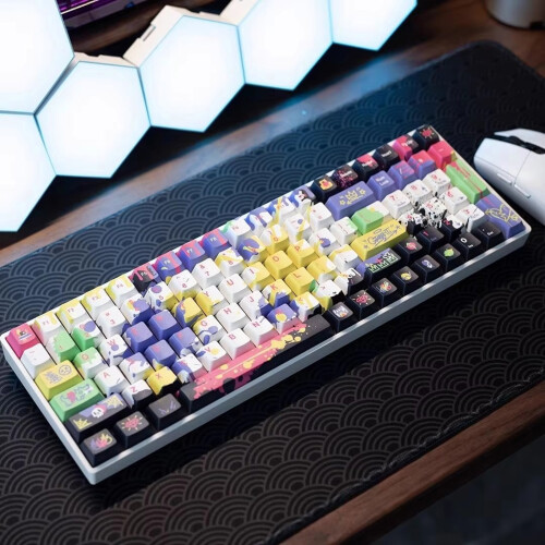130PCS Graffiti Pattern Side Print Light Through Keycaps For 2