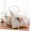 Wedding Ring Cushion Flower Basket Rustic Ring Cushion with Flower Base White 5