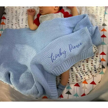 Custom Baby Blanket With Name, Embroidered Chunky Knit, Nursery Blanket 40 x 32 Inch, Baby Shower Gift