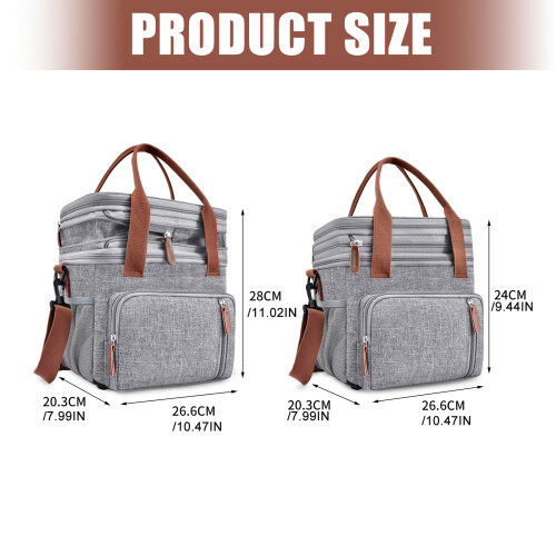 Geräumige, wasserdichte Picknick-Kühltasche aus-Grau 2