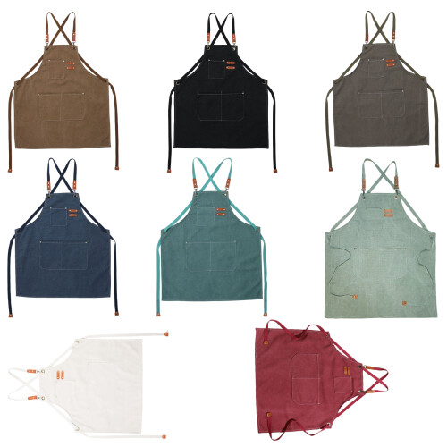 Gardening Work Apron Thickened Waterproof Apron with-brown 2