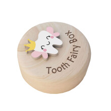 Natural Wood Grains Baby Tooth Storage Box Keepsakes-Winged Elf