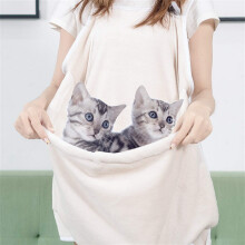 Cat Carrier Bag Comfortable Outdoor Cat Dog Sleeping Bag Flannelette Apron Travel Bag Adjustable for Cats Pet Accessories (Colour: Brown)