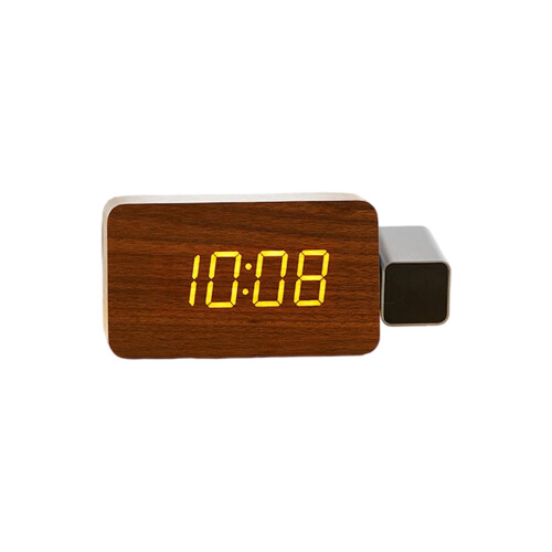 Projection Clock for Bedroom,Digital Clock-Walnut Digital dial