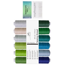12 Paletted Sturdy Polyester Yarn for Sewing-Blue green system